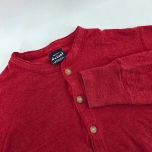 Duofold Vintage Red Long Sleeve Henley Thermal Shirt Men Size Medium Made in USA